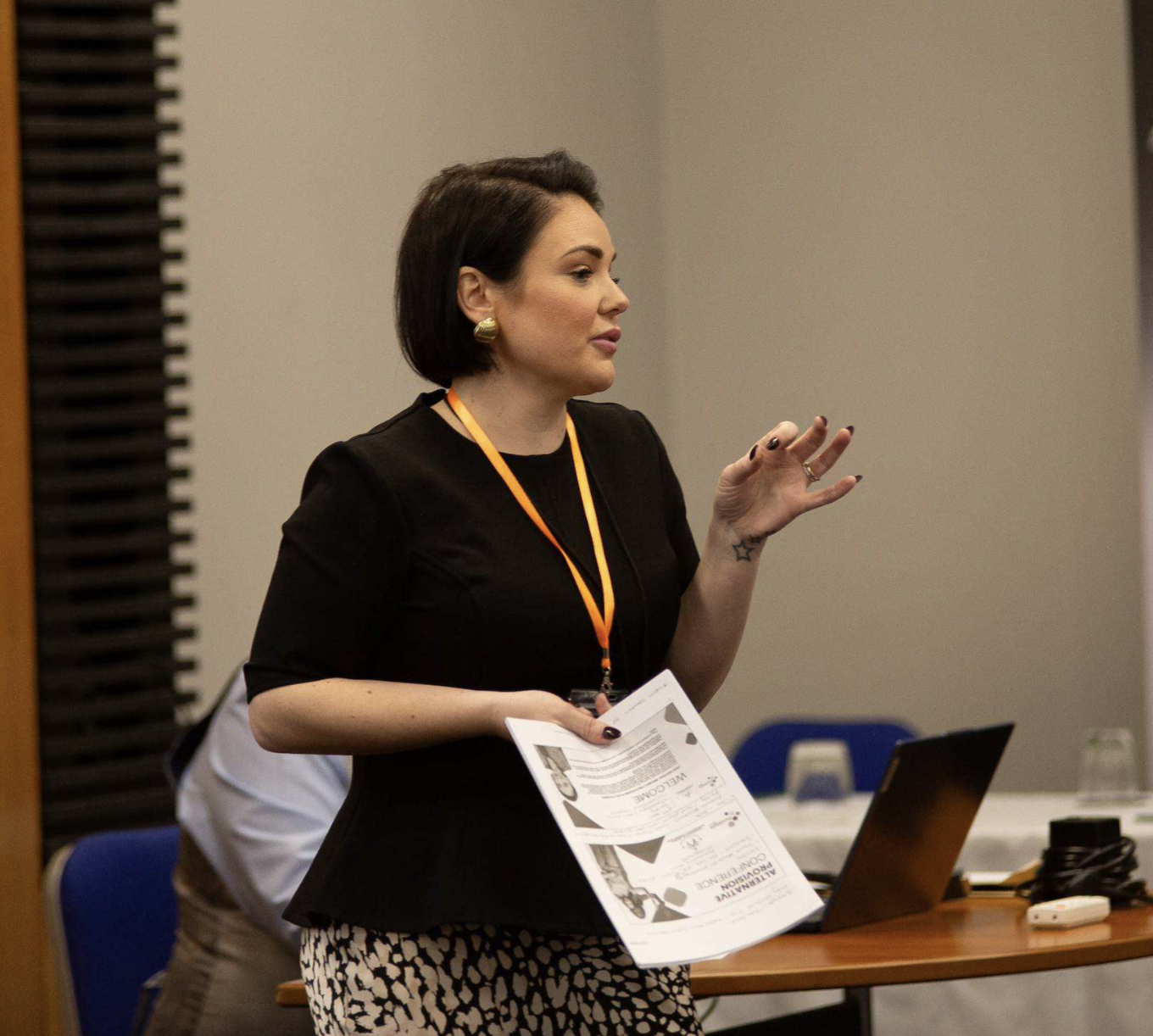 Trainer delivering a trauma informed practice session